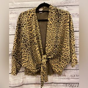 Chicos leopard print wrap cardigan